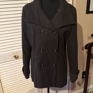Thread & Supply Charcoal Gray Wool Blend Pea Coat XL